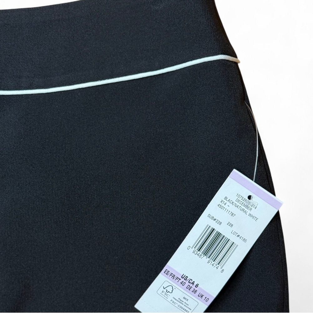 Evan-Picone Black Label Pencil Skirt - Black w/ White Piping - Size 6 - NWT - Picture 2 of 7